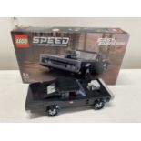 A Lego Champions Fast & Furious 1970 Dodge Charger R/T, with original box etc, shipping unavailable
