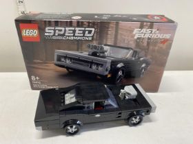 A Lego Champions Fast & Furious 1970 Dodge Charger R/T, with original box etc, shipping unavailable