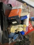 A job lot of assorted misc items, including new briefcase, toilet seat and wine aerate, pet flea