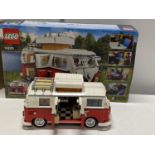 A Lego VolkswagenT1 Camper van 10220, with original box etc, shipping unavailable