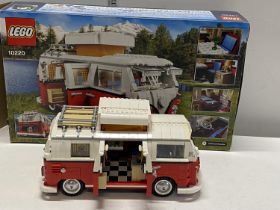 A Lego VolkswagenT1 Camper van 10220, with original box etc, shipping unavailable