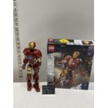 A Lego Marvel Iron Man figure model 76206, with original box etc, shipping unavailable