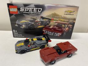 A Lego Speed Champions set, Chevrolet C8.R & 1969 Chevrolet Corvette, with original box etc,
