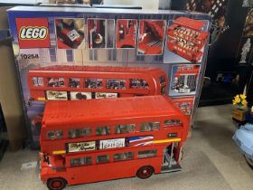 A Lego London Bus model 10258, with original box etc, shipping unavailable