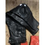 A pair of leather Spada motorbike trousers size 30