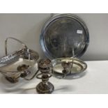 A selection of assorted silver plated ware, shipping unavailable