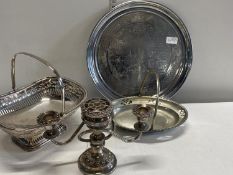 A selection of assorted silver plated ware, shipping unavailable