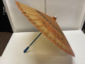 A vintage Chinese bamboo & paper parasol A/F