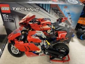 A Lego Technic Ducati Panigale V4R model 42107, with original box etc, shipping unavailable