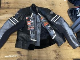 A Miline leather motorbike jacket size 52