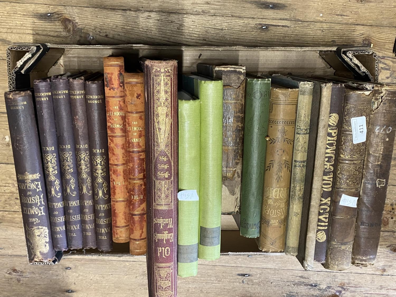 A job lot of antique books, shipping unavailable