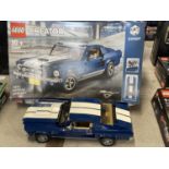 A Lego Creator Expert Ford Mustang model 10265, with original box etc, shipping unavailable