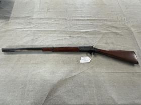 A Harrington & Richardson single shot 12 bore shotgun. Black powder only. Serial number AR25430 (