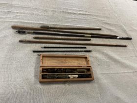 A job lot of ,gun cleaning rods etc