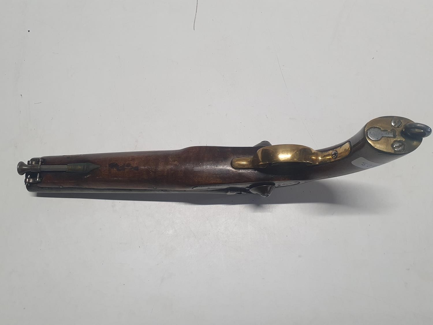 A circa 1840 double barrel side by side Howdah pistol (defence against tigers) percussion pistol - Bild 6 aus 6