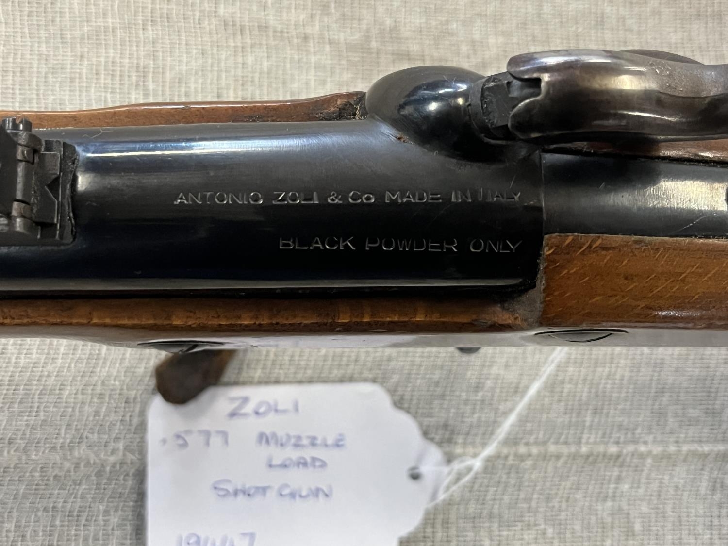 A Antonio Zoli .577 muzzle loading zouave carbine. Black powder only. Serial number 19447. Current - Image 3 of 7