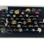 A large selection of assorted costume jewellery (some stamped 925 and one stamped 585)