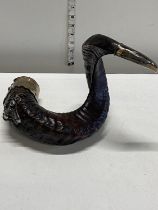 A antique large rams horn table snuff