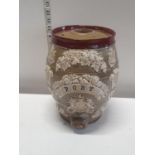 A antique salt glazed Port barrel h27cm, shipping unavailable