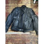 A Frank Thomas leather motorbike jacket size 42