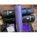 Four new Fitwarrior yoga mat kits including mat, skipping rope towel and foam brick, shipping