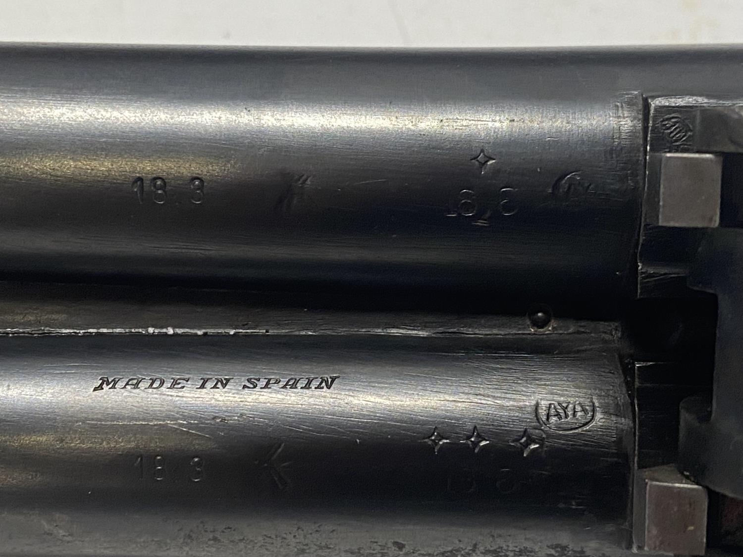 A AYA 12 bore side by side shotgun. Serial number 454614. Shipping unavailable - Image 4 of 9