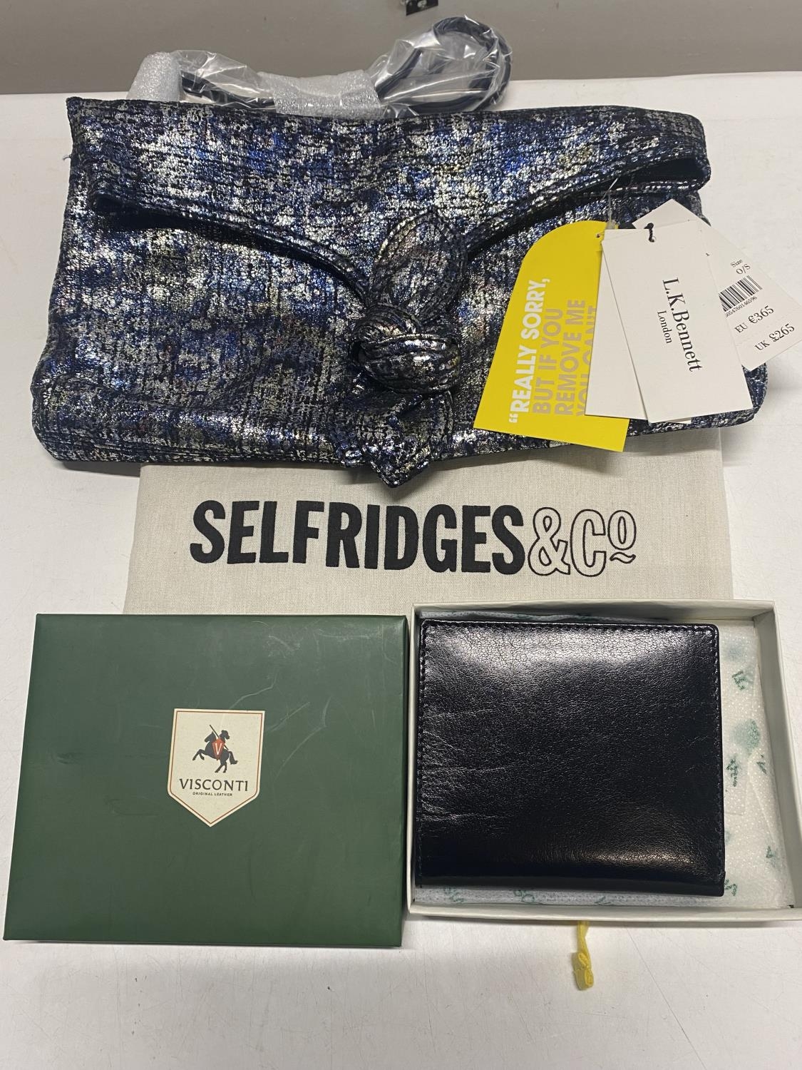 A new LK Bennett ladies handbag from Selfridges and Co and a Visconti leather wallet