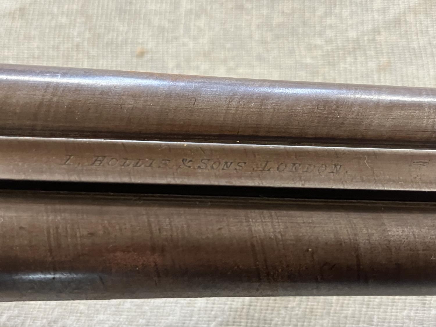 A J. Hollis & Sons 12 gauge side by side black powder only shotgun. Serial number 52682. Current - Image 4 of 5