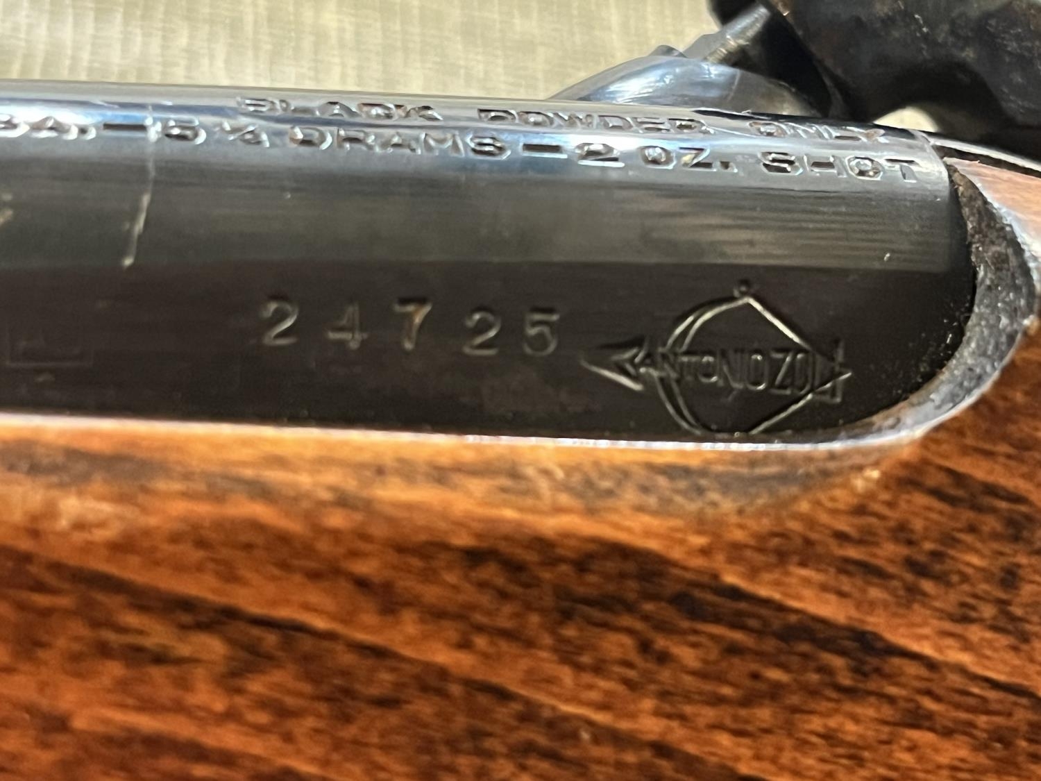 A Antonio Zoli 8 bore single shot shotgun. Black powder only. Serial number 24725. Current Shotgun - Image 3 of 5