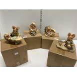 Four assorted boxed large Pendelfin figurines