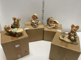 Four assorted boxed large Pendelfin figurines