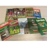 A selection of assorted vintage FA cup and league cup final football programmes