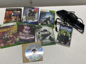 A selection of Xbox and PS2 games etc with a Xbox Kinect (untested)