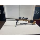 A .22 Ceczh made BRNO Z EH 22LR bolt action rifle with a Bisley 4x40 waterproof scope & stand.