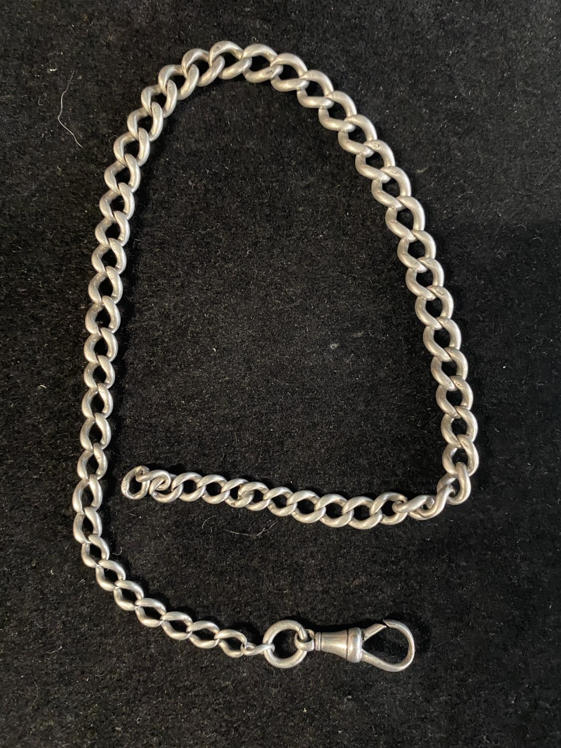A hallmarked silver Albert chain 27.39g