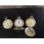 Three pocket watches including a 19th century silver cased and hallmarked pocket watch and two