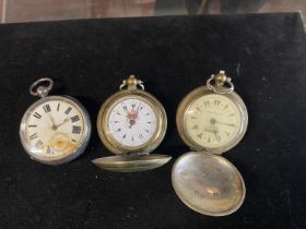 Three pocket watches including a 19th century silver cased and hallmarked pocket watch and two
