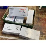 Six assorted laser toner cartridges (unchecked)