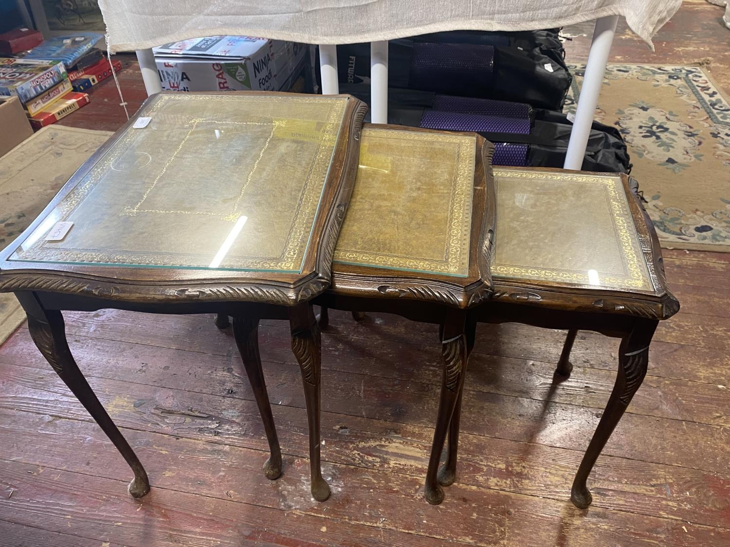 A nest of three vintage tables, shipping unavailable - Image 2 of 2
