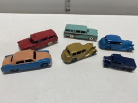Six assorted vintage die-cast including Dinky and Lesney