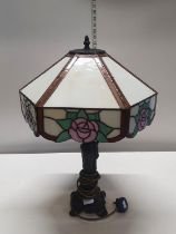 A bespoke Tiffany style table lamp h57cm, shipping unavailable
