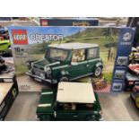 A Lego Creator Expert Mini Cooper model 10242 with original box etc, shipping unavailable