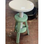 A adjustable wooden painted stool, shipping unavailable