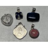 A selection of stamped 925 silver pendants