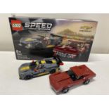 A Lego Speed Champions set, Chevrolet C8.R & 1969 Chevrolet Corvette, with original box etc,