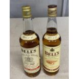 Two bottles of Bells Scotch whiskey 70cl, shipping unavailable