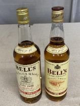 Two bottles of Bells Scotch whiskey 70cl, shipping unavailable