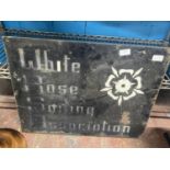 A vintage metal wall sign advertising 'The White Rose Sailing Association' 61x46cm, shipping