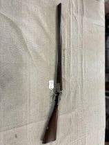 A J. Hollis & Sons 12 gauge side by side black powder only shotgun. Serial number 52682. Current