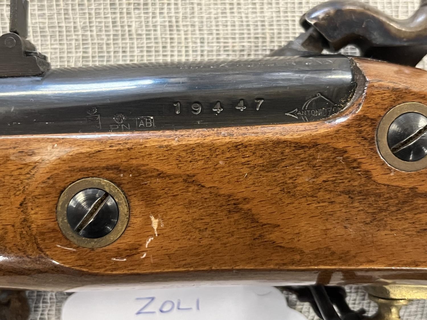 A Antonio Zoli .577 muzzle loading zouave carbine. Black powder only. Serial number 19447. Current - Image 2 of 7